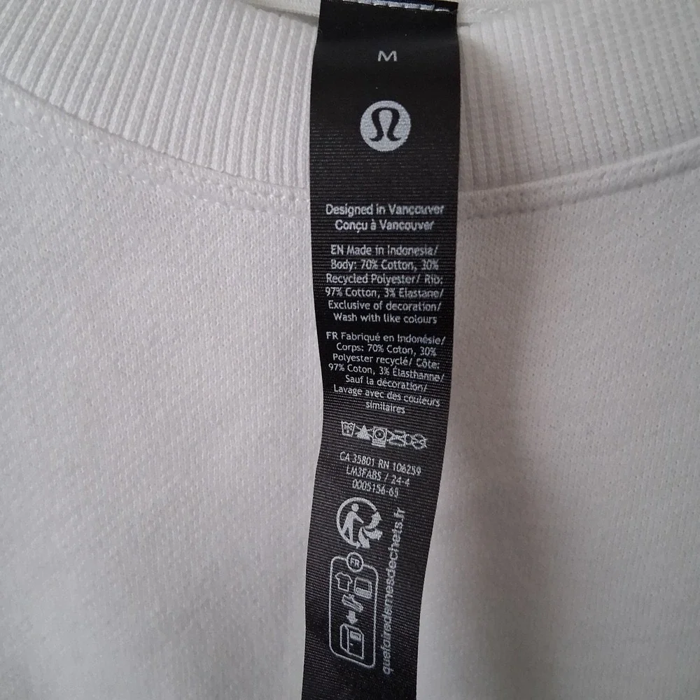 Lululemon Oversized Crewneck Sweatshirt Women Size Medium White Pullover
